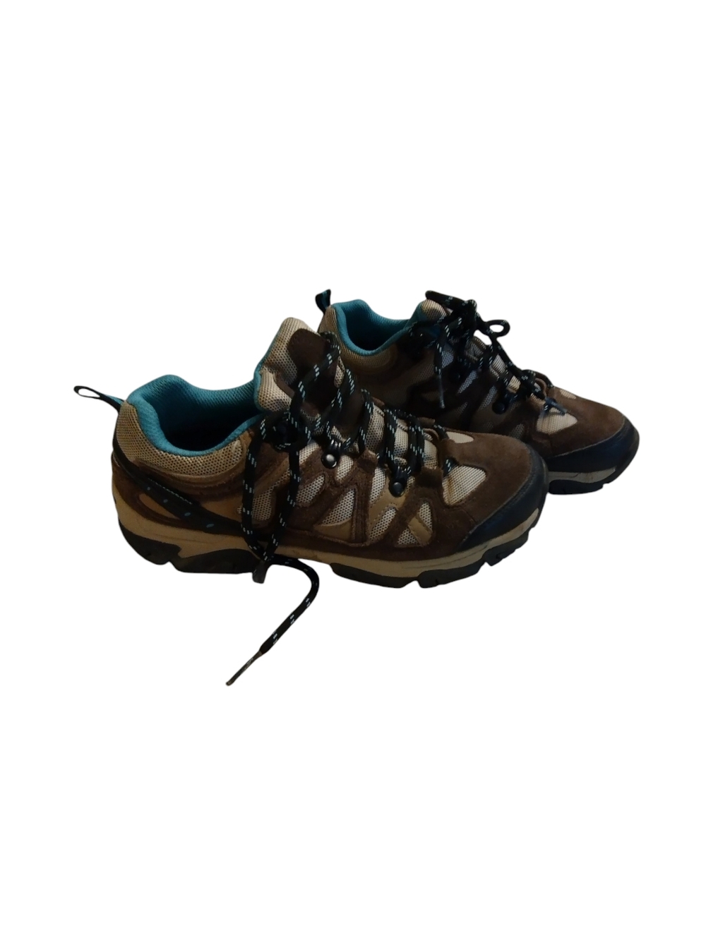 EUC Bear Paw Women's Brown  Trail Hiking Shoes with Teal Lining 7.5
